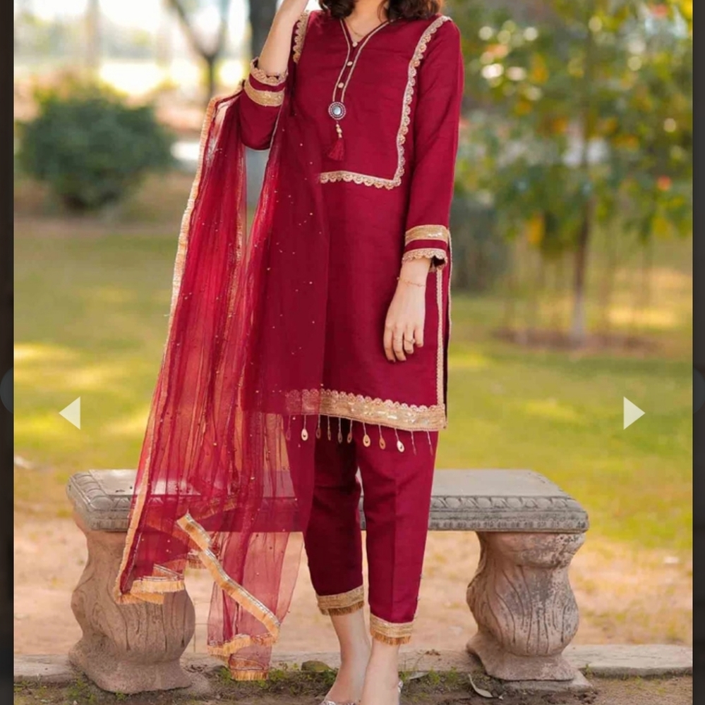 Pakistani/Indian formal Raw silk Shalwar kameez FINAL PRICE - Picture 1 of 14